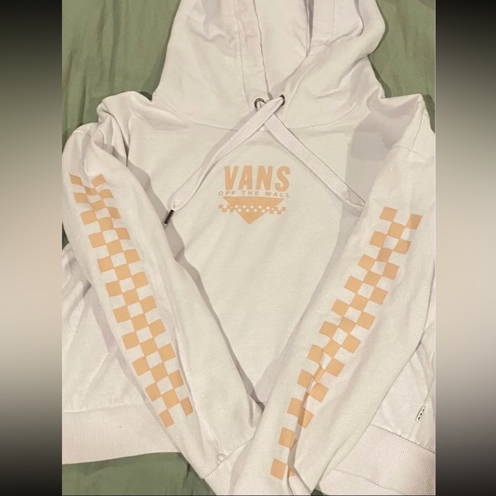 Vans White cropped hoodie
